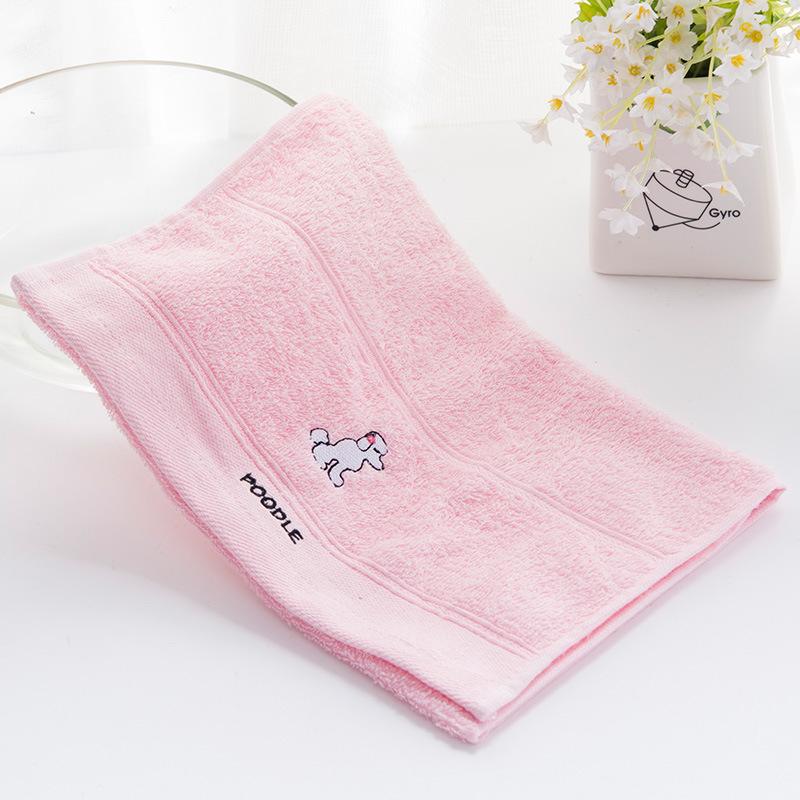 

Cotton small towel soft absorbent children s face towel animal embroidery supermarket 50*24cm 48g рожевий