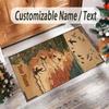 Birds Theme Crystal Velvet Floor Rug Personalized Custom Name Text Warm Carpet Home Decoration