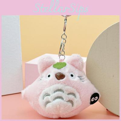 Mini Totoro Plush Toy Soft And Cute Cat Stuffed Animal Keychain Bag Charm**