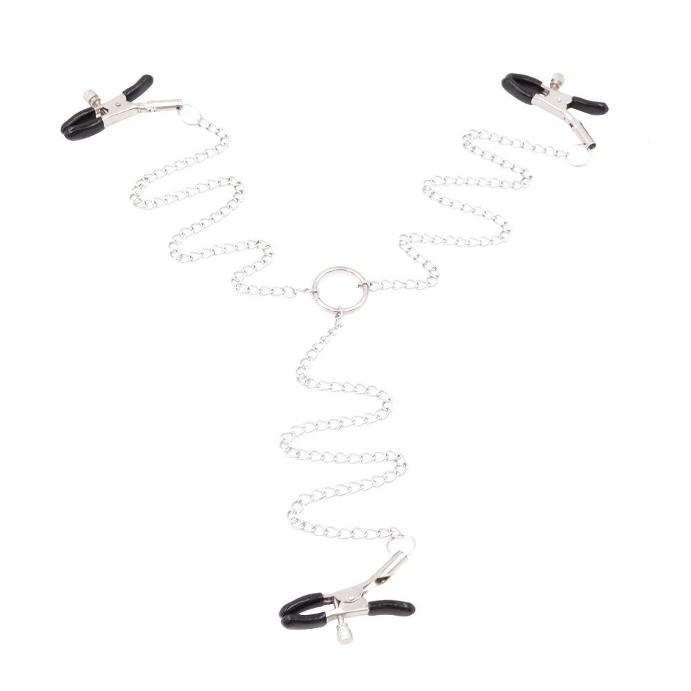 Sexy Nipple Clamp Yin Emperor Clip SM Female Slave Training Nipple Clamp Chain Couple Flirting Adult Supplies Sex Toy