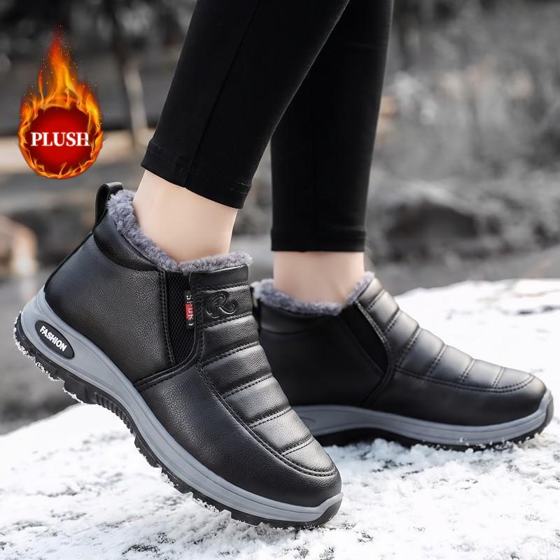 Womens Winter Slip On Fleece Lined Low Top Platform Casual Shoes Warm Flat Loafers
