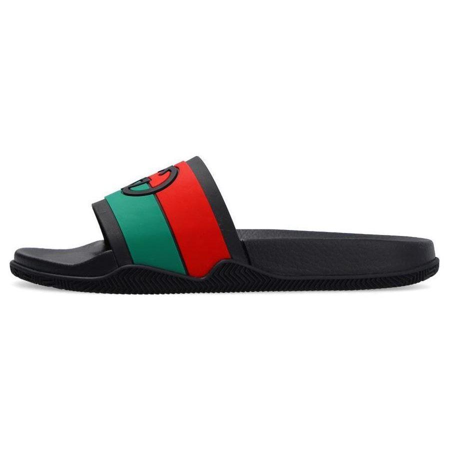Gucci Slide 'Interlocking G - Black Red Green' 655265 JFA00 8815