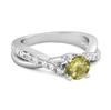 Peridot Crisscross Stackable Ring - 925 Sterling Silver