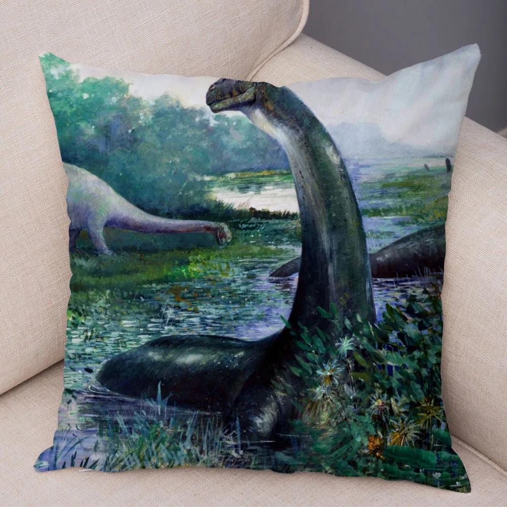Car Sofa Home Pillowcase Jurassic Dinosaur Cushion Cover Decorative Wildlife Print