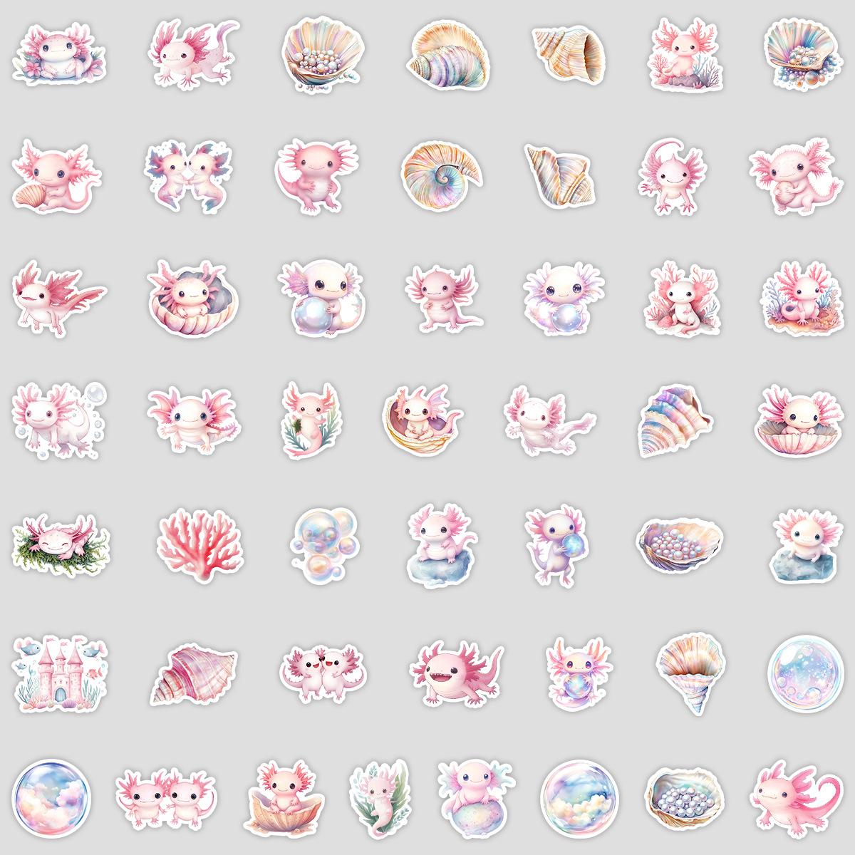 

50 Милых Розовых Наклеек Граффити Саламандры Наклейки для Водного Стакана Мобильного Телефона Компьютера Водонепроницаемые Декоративные Наклейки Мультяшные Наклейки Саламандры