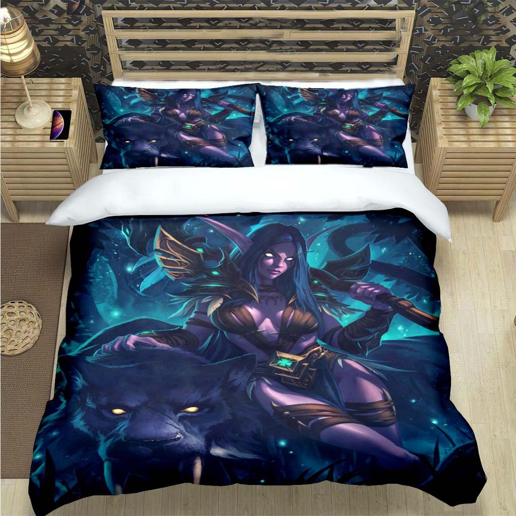 Game Sexy Cartoon Night Elf  Print Bedding Set Duvet Cover Comforter Bed  Youth Kids Girl Boys Luxury  Birthday Gift