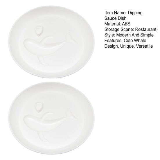 Yousheng Sea Whale Dipping Dish Cute Condiment Plate for Soy Sauce And Vinegar Multifunctional Spoon Rest Jewelry Storage Tray Fun Gift for Food And