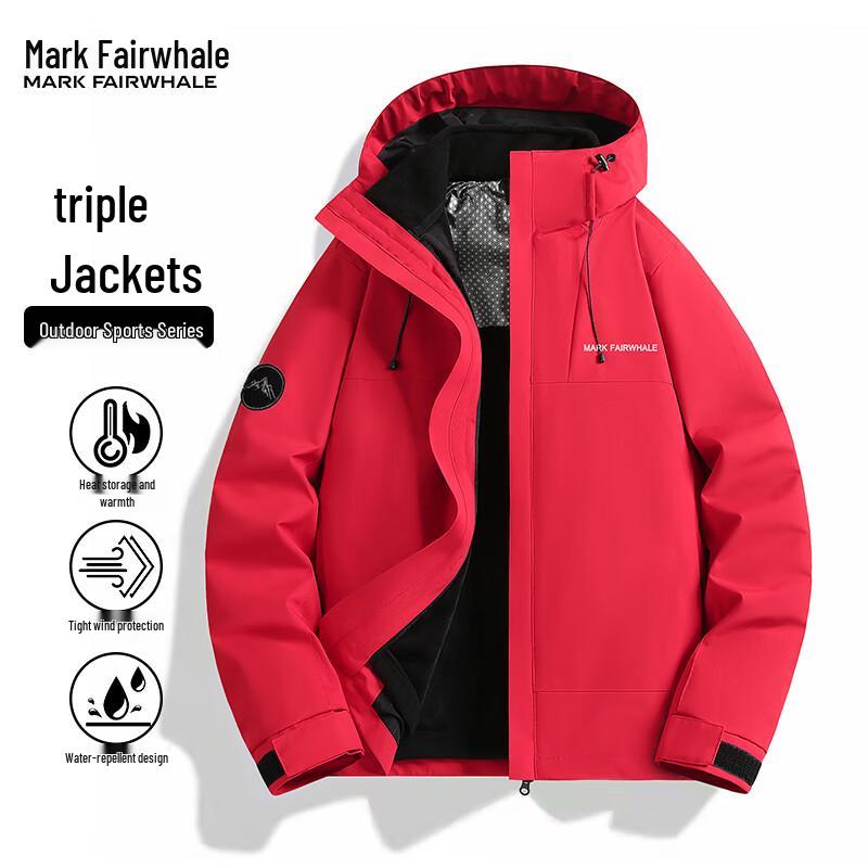 

Mark Fairwhale 3-in-1 Unisex Outdoor Windproof Waterproof Jacket 4XL