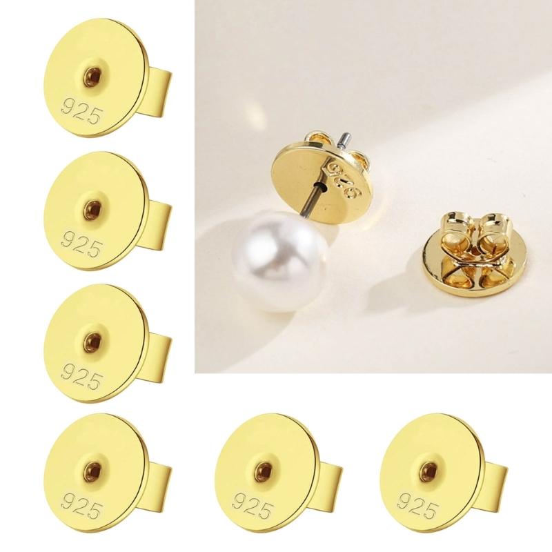 10pcs Metal Earring Stopper Plugs Secure Ear Studs Back Clasps Accessories Earrings Closures for Jewelry Enthusiasts