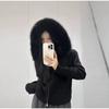 Long-sleeved Fur Collar Hooded Sweater Autumn and Winter Inner and Outer Wear Dual-purpose Ladies Solid Color Zipper Blouse Slim Knit Ladies Cardigan