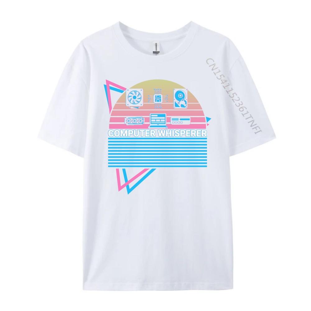 Funny Computer It Computer Whisperer Red And Black Graphic T Shirt Original Tshirt Oversized Design