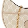 Gucci GG Supreme Logo Chain Canvas Half Moon Bag Women Handbags Beige White 726843-FAA4G-9897