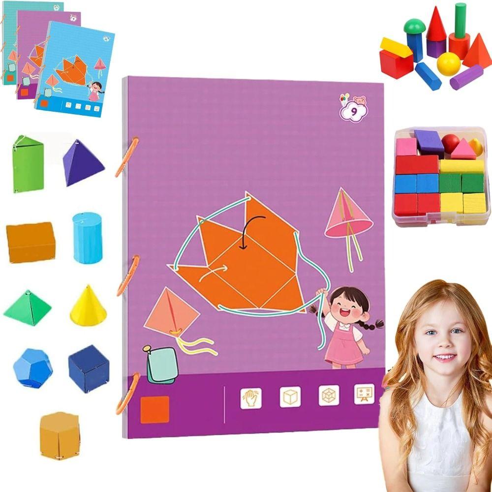 Educational Toys 3D Geometry Learning Book DIY Paste Material Kit  Birthday Gift