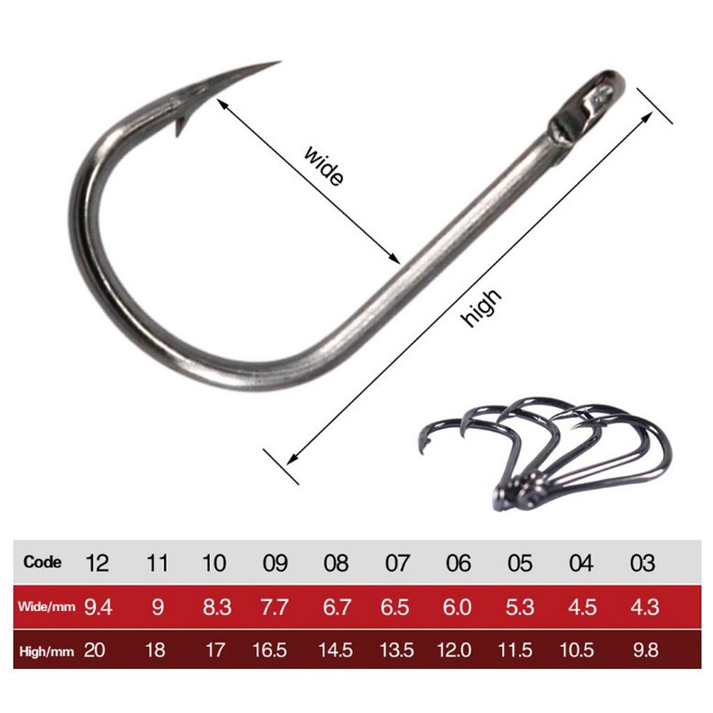 1000pcs Barbed Fishing Hooks 3 To 12 Sizes Steel Fish Hook with Barb Fishing Accessories for Outdoor
