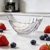 Contemporary Feathered Themed Glass Serving Dish Spacious And Stable For Fruits Treats Or Centerpiece Decoration