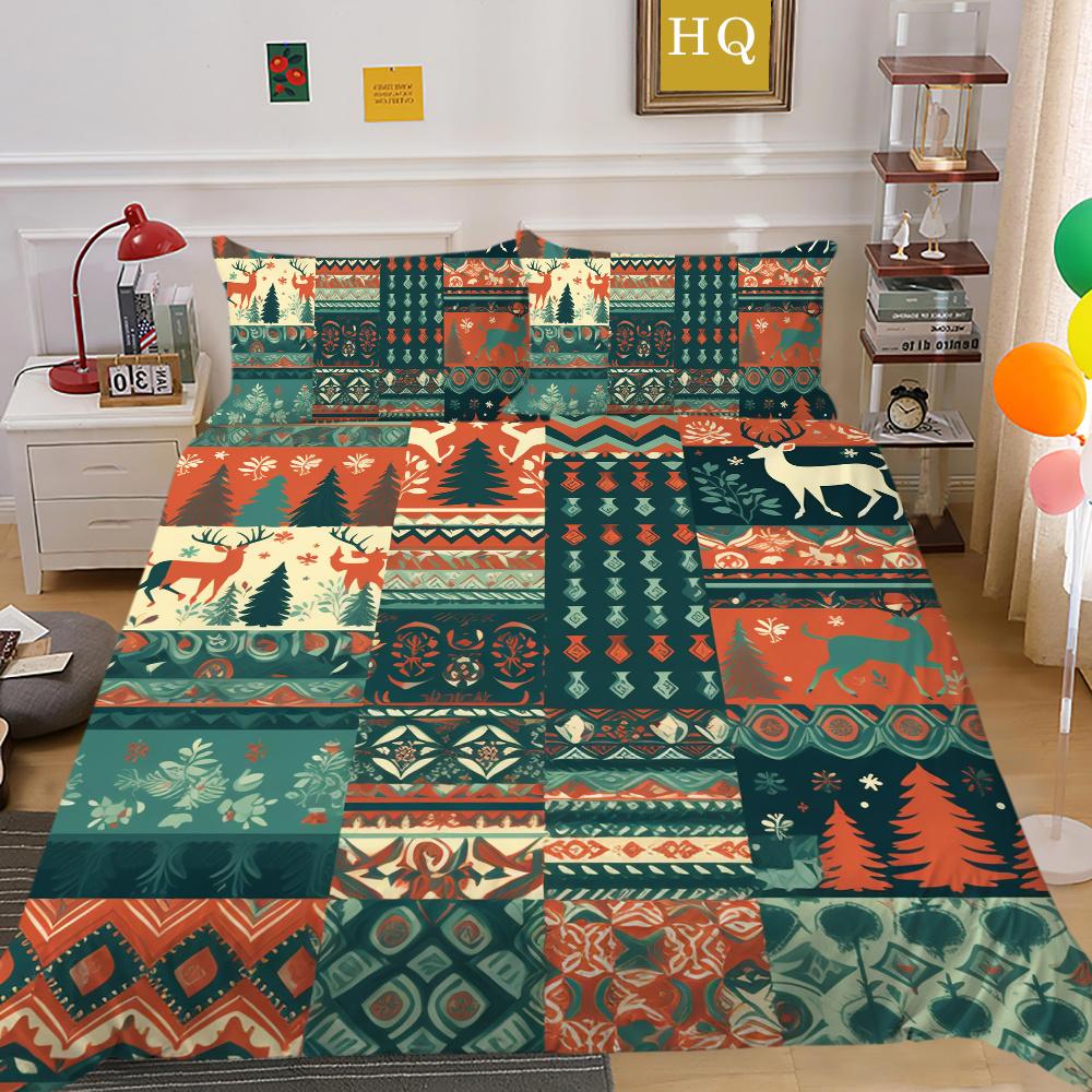 Christmas Printed Duvet Cover Set Microfiber Full Size Home Textiles Lovely Fashion Children Bedroom Decor