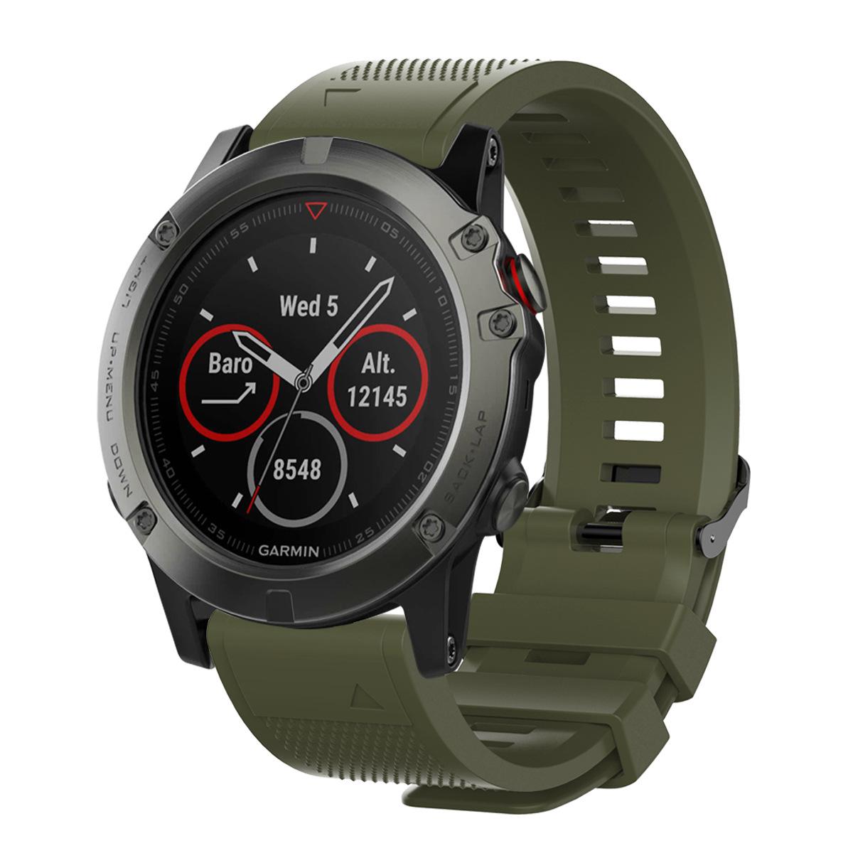 

Силіконовий швидкознімний ремінець для годинника Garmin Fenix ​​7X/5S/6 20mm standard buckle армія зелений колір