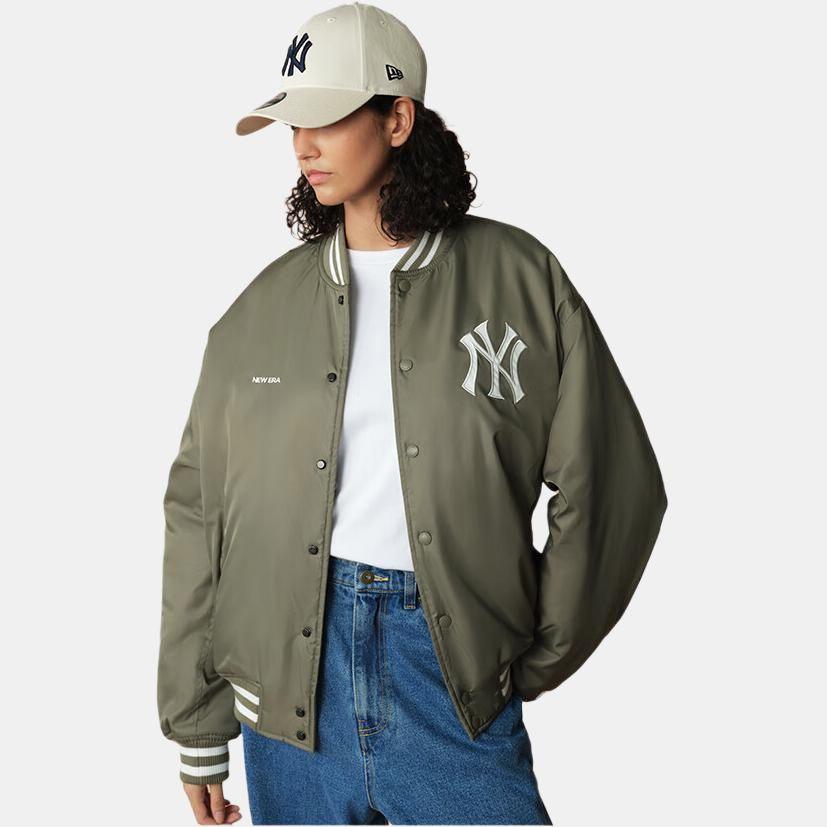 New Era FW25 MLB Nylon Stadium Jacket Series New York Yankees Loose Short Arched Home Letter Single-Breasted Casual Simple Long Sleeve Jacket 14742036