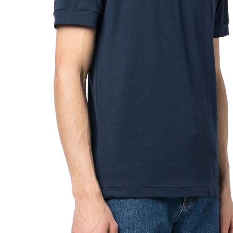 Emporio Armani EA7 Series Letter Logo Printed Pullover Short Sleeve Polo Shirt Men Polo Shirts Navy-Blue 3RPF20-PJ03Z-1554
