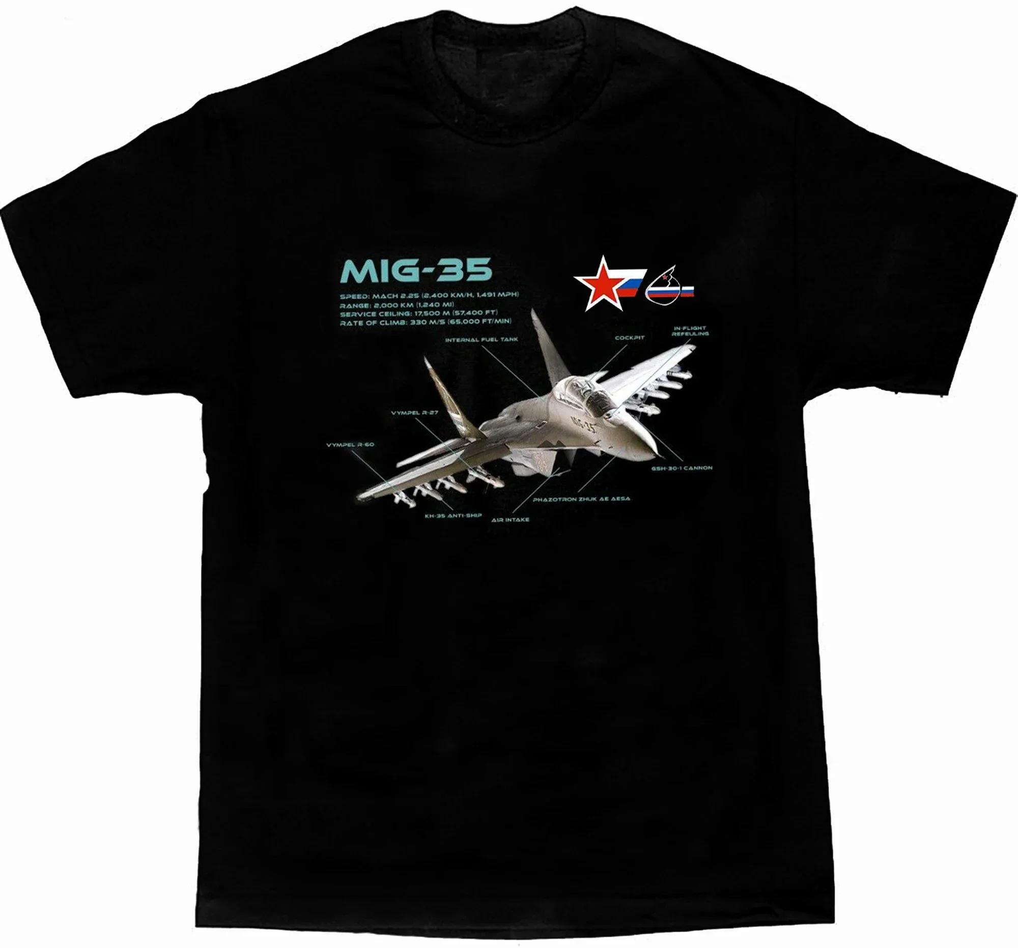 

Russian Air Force Aerospace Force MIG35 Fighter Aircraft TShirt 100 Cotton ONeck Summer Short Sleeve Casual Mens Tshirt S