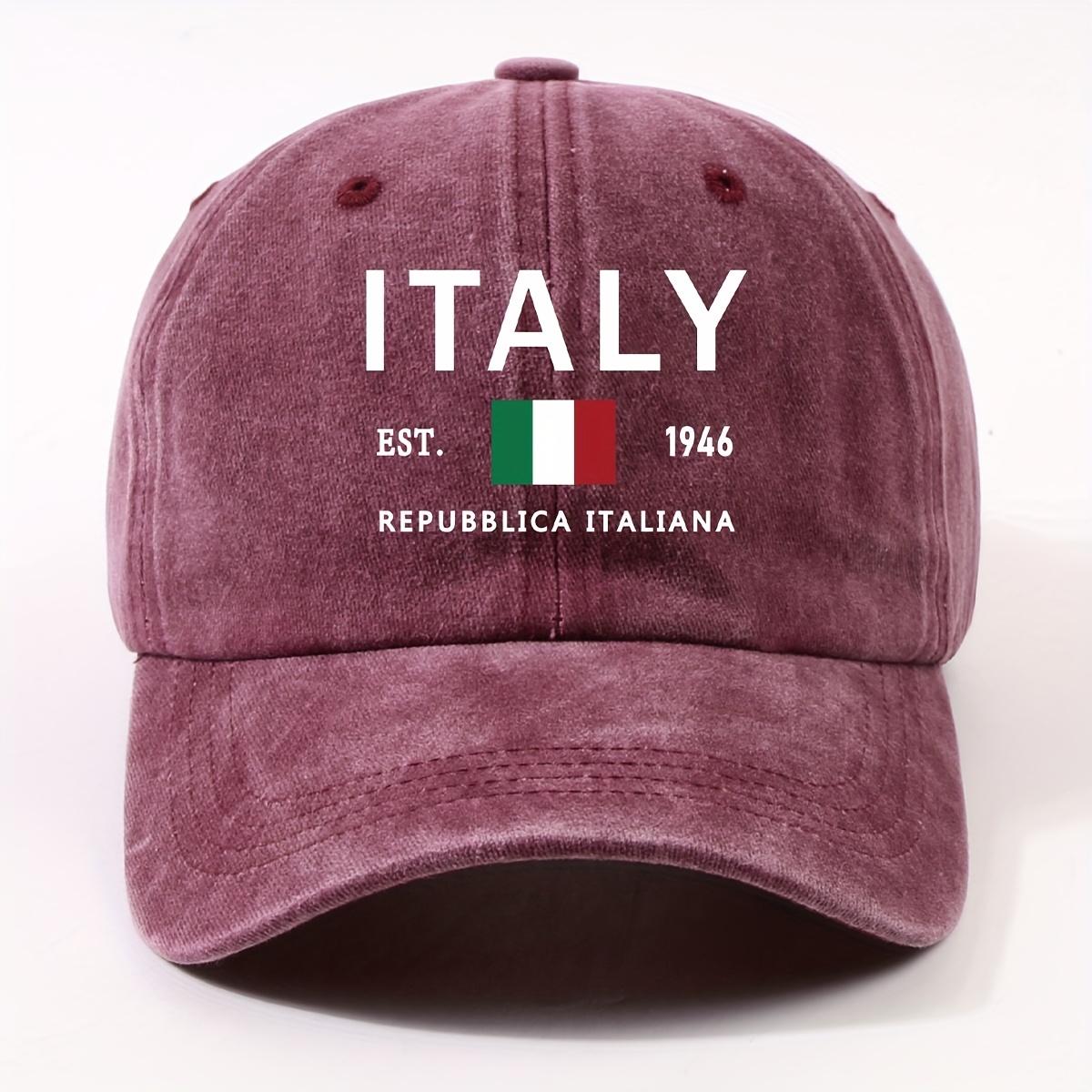 Стильная Бейсболка Модная Унисекс Бейсболка Стильная Бейсболка с Принтом Буквы ITALY Универсальная Уличная Кепка-Утка One Size