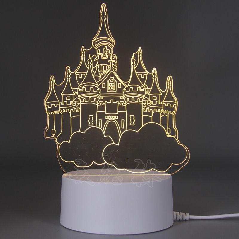 3D Acrylic Heart Bear Night Light - USB Bedside Lamp