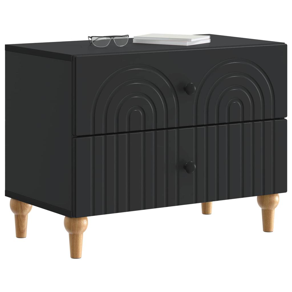 Nightstand Black 62 x 34.5 x 48 cm Engineered Wood