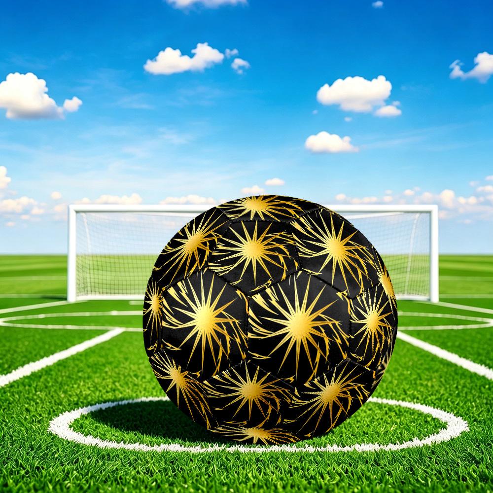 1pc Golden Burst Size 5 Soccer Ball Professional Match Training Football Indoor &Outdoor Sports Ball Lightweight Durable C6512