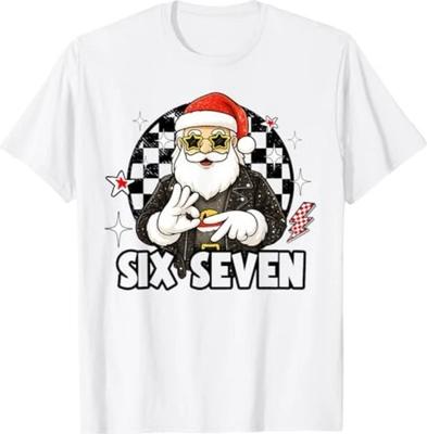 67 Meme Xmas Six Seven Santa 6 7 Christmas Men Women T-Shirt