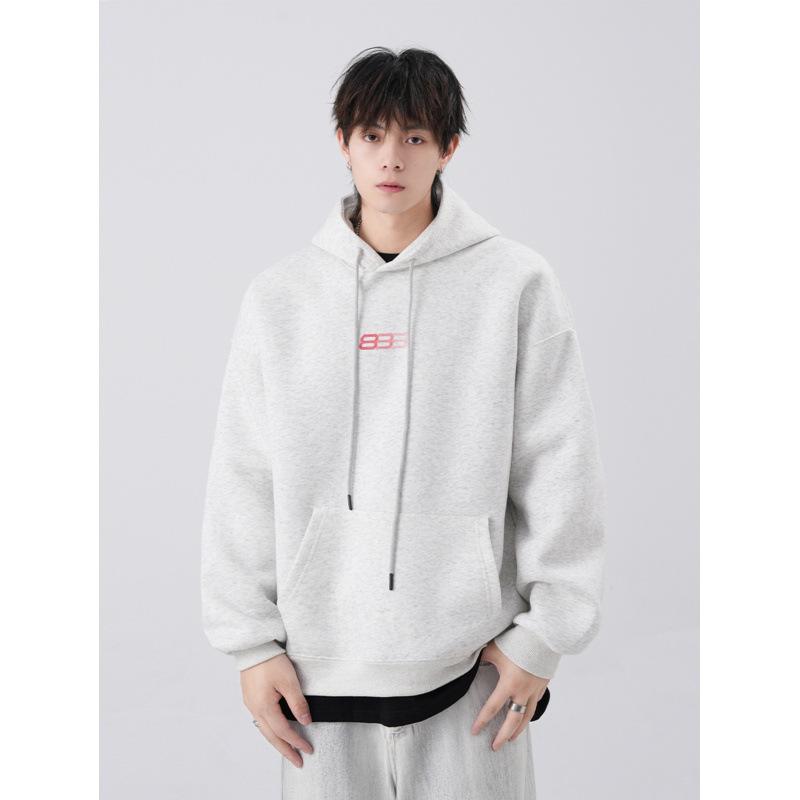 Hooded Sweater Men Fall Black Coat Loose Couple Casual Hoodie.