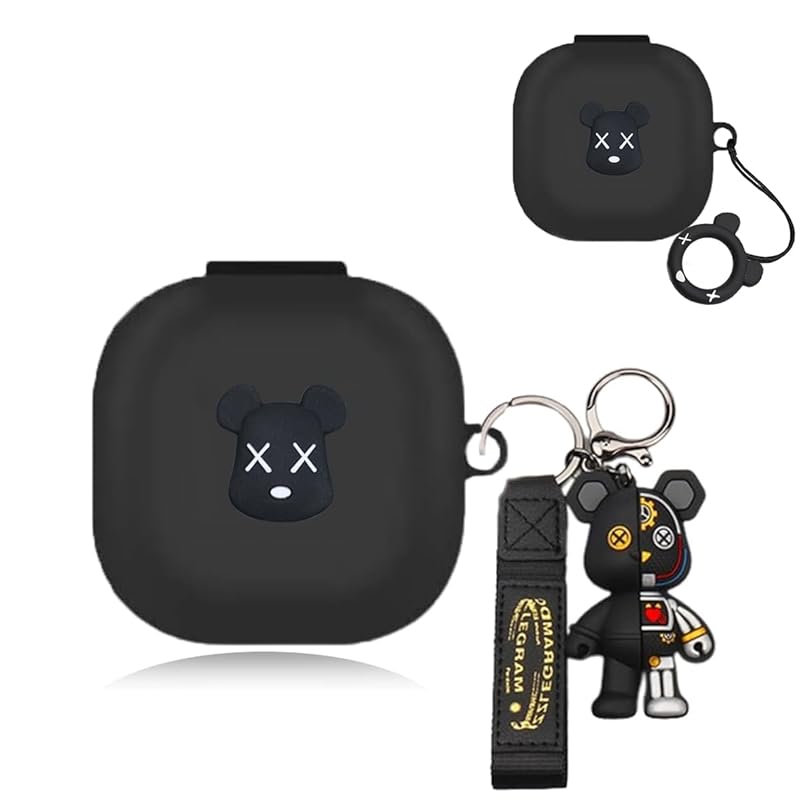 

For Anker Soundcore P40i for case cover [RoBeKaU] Compatible with: Anker 3D cartoon bear silicon material protective case Can be charged while wearing