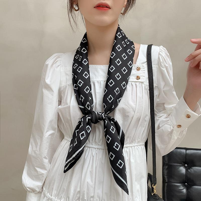 Spring square scarf silk scarf French retro women's simple and versatile foreign style fashion temperament twill silk scarf batch
