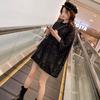 Women's Loose Sequin T-Shirt Dress Round Neck Short Sleeve Midi Tunic