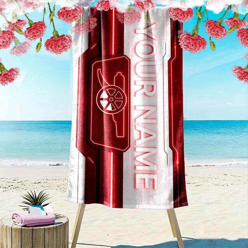 Custom Name,Arsenal Print Beach Towel, Large Soft Quick Dry Towel for Beach Camping Swimming