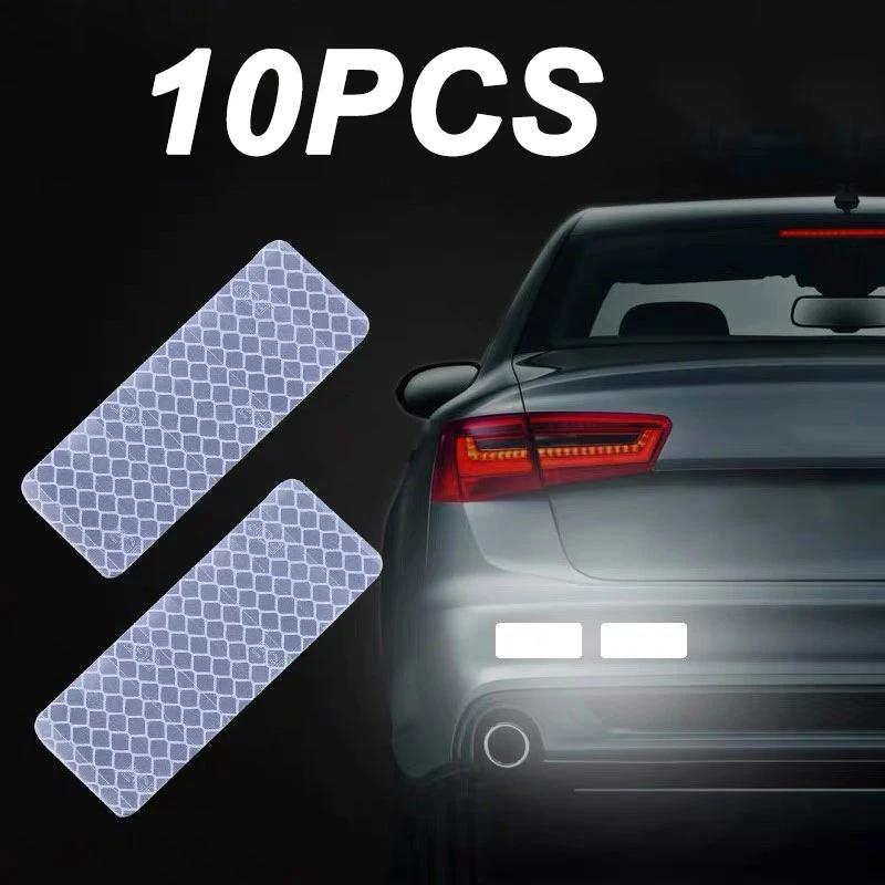 10Pcs Colorful Car Bumper Reflective Stickers Secure Reflective Warning Strip Tape Sticker Decals New Arrival Auto Styling Decal