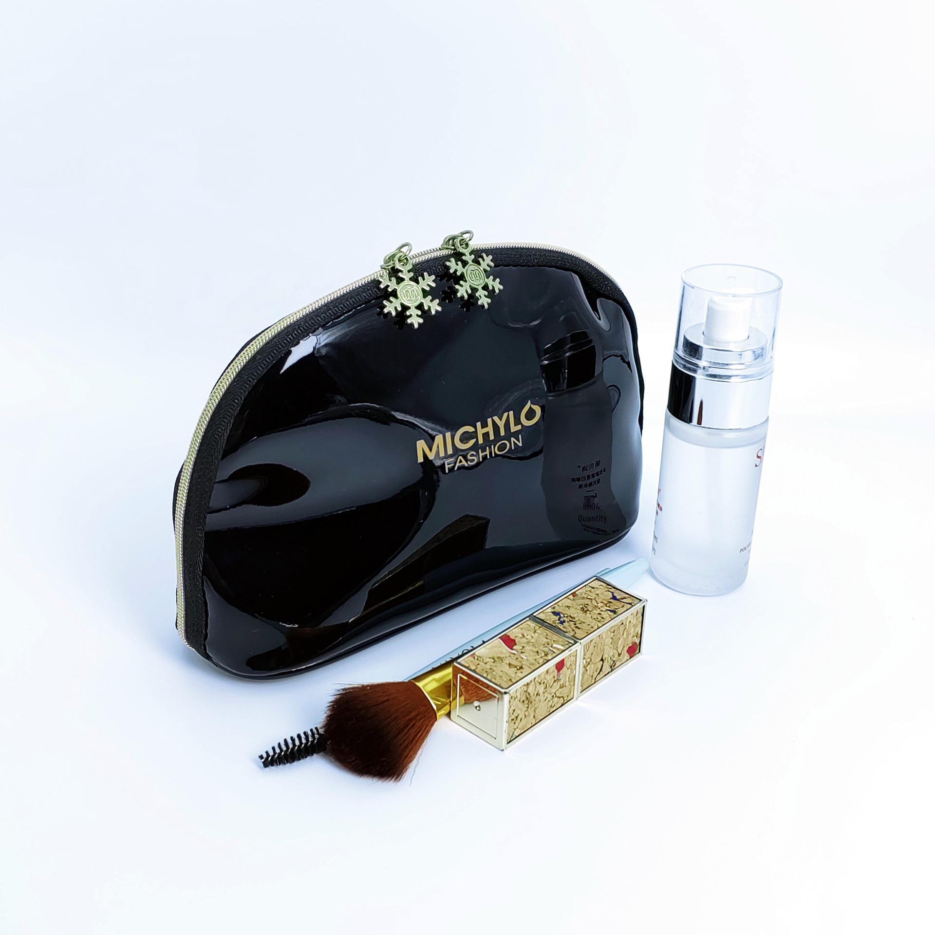 

Елегантна дзеркальна шкіряна косметичка: Три розміри для подорожей або наречених