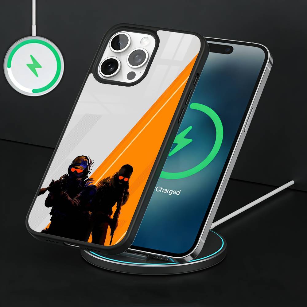 Game C-Counter S-Strike CS Phone Case For iPhone17,16,15,14,13 Plus,Pro Max Magnetic For Magsafe Wireless Charging