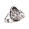 Natural Black Rutile Gemstone 925 Solid Sterling Silver Jewelry Ring S.9.5 T6p49