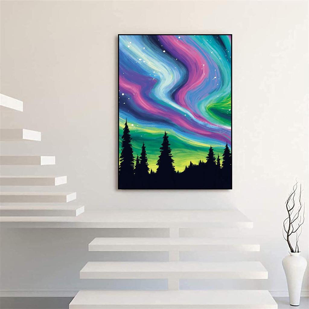 5D DIY Diamond Painting Beautiful Aurora Cross Stitch Kit Mosaic Diamond Embroidery Rose Full Round Square Drill Home Decoration