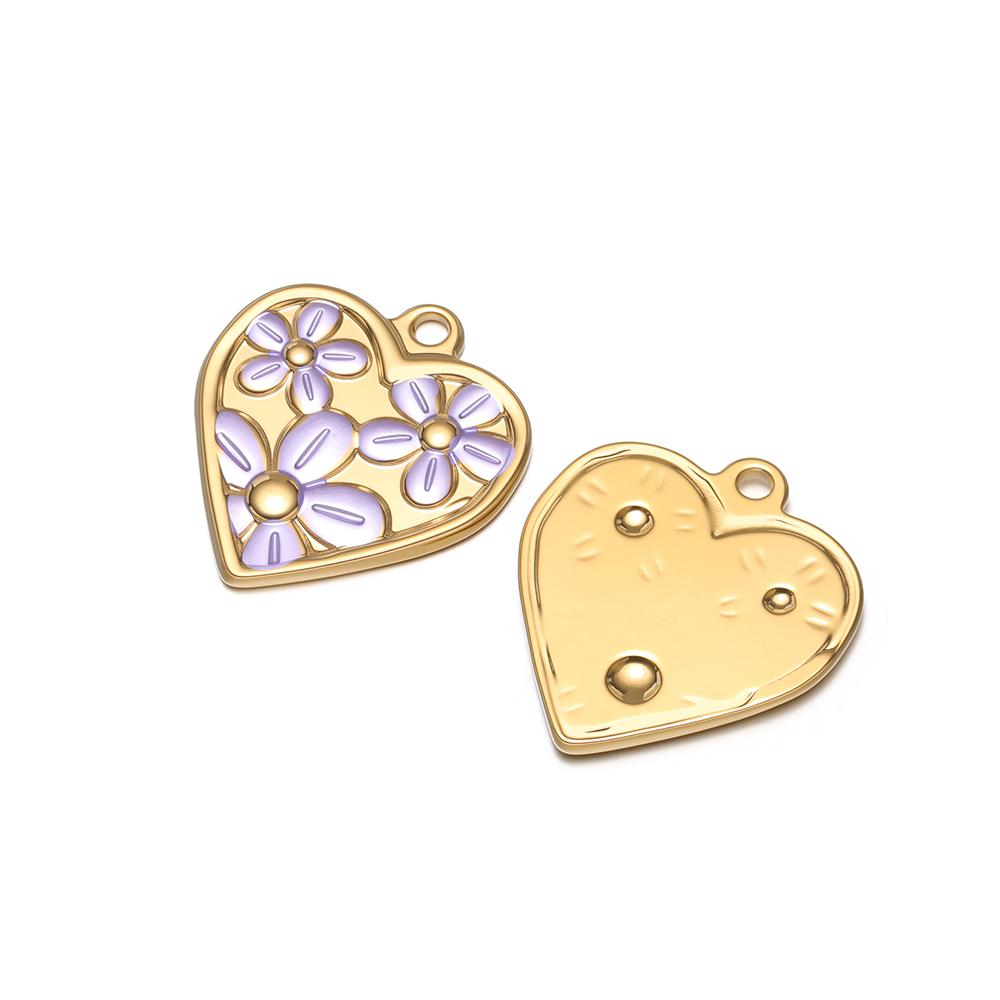 4pcs Stainless Steel Daisy Enamel Flower Hearts Charms for DIY Girls Jewelry Findings Women Necklace Pendants Earrings Making