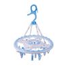 Rack Drying Round Plastic Multiclip Windproof Clothes Socks Hanger Hook Balcony