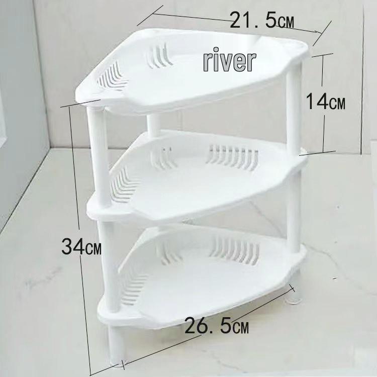 

Трехъярусная пластиковая угловая полка для хранения в ванной и на кухне 3-Tier