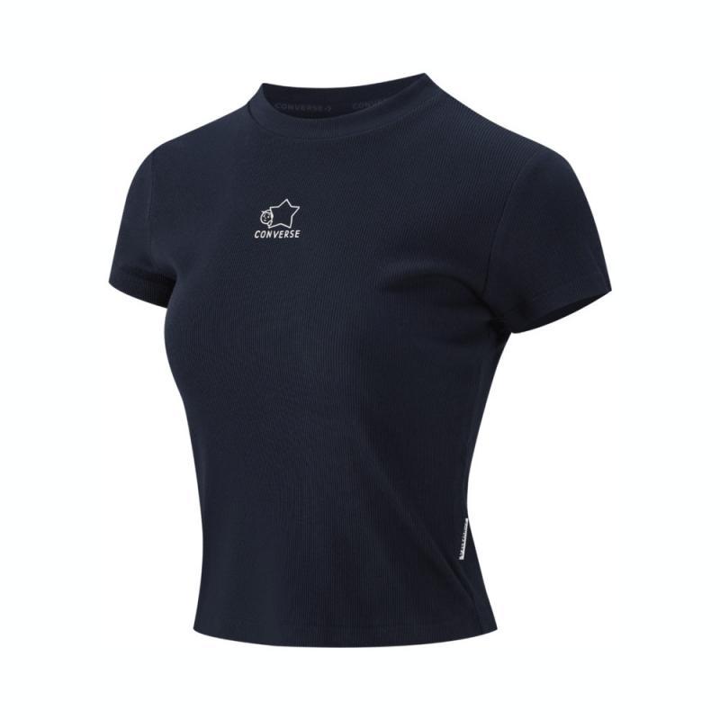 New Converse T Shirts Women's Navy Blue WCH893-695