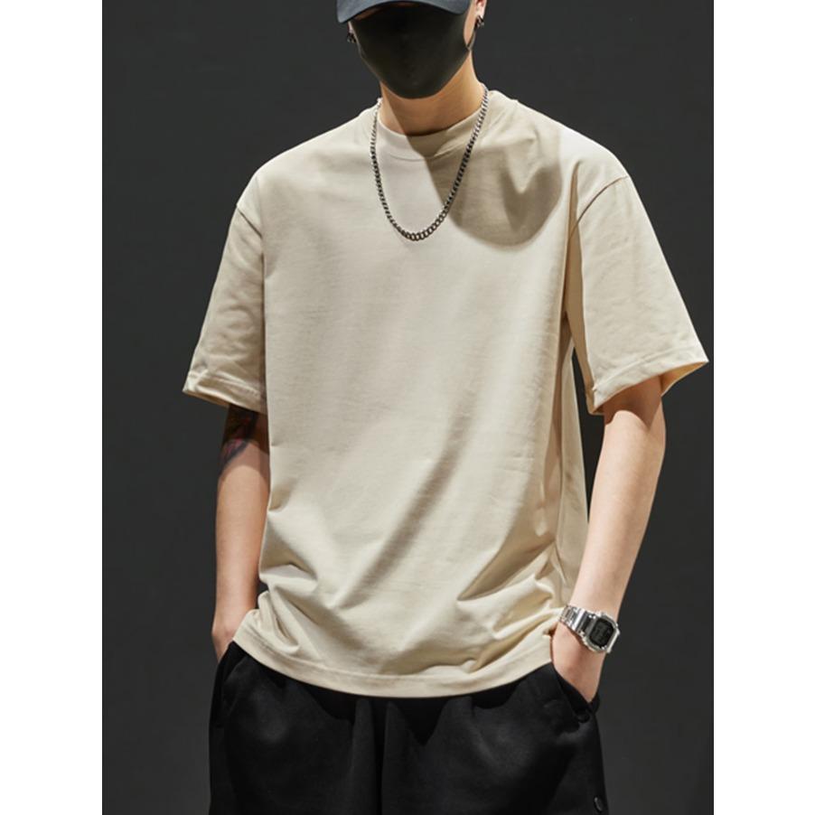 100% Cotton Men's T-Shirt Simple Comfort Solid Color Casual T-Shirt