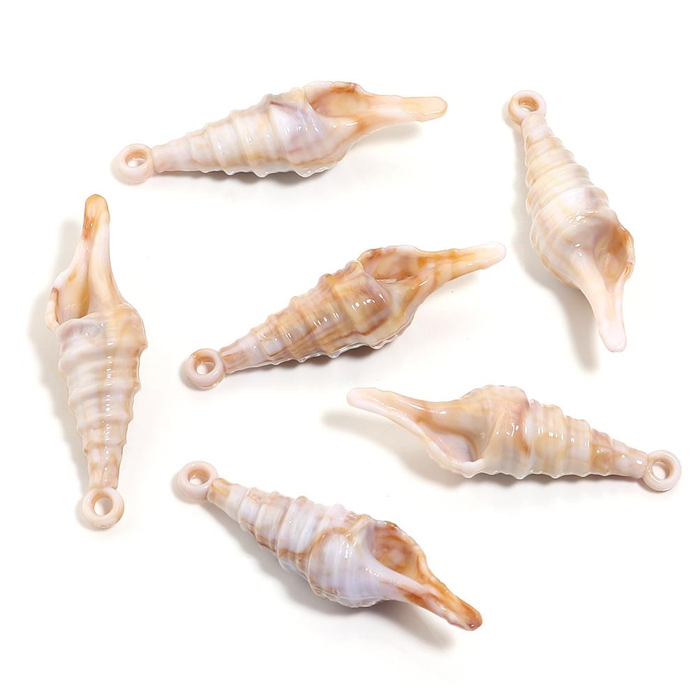 10-100pcs Natural Shell Acrylic Beads Ocean Light Brown  Seashell Pendants For Jewelry Making DIY Bracelets Keychain Accessories