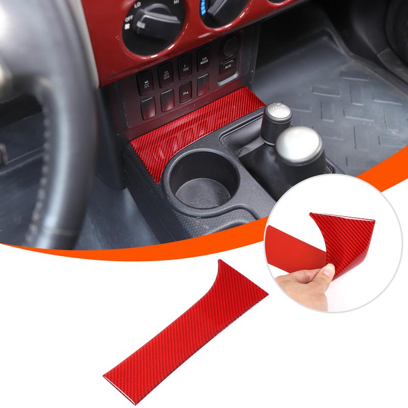 For Toyota FJ Cruiser 2007- Soft Carbon Fiber Car Central Control Panel Stickers Car Interior Accessories