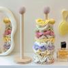 Haarschmuck-Organizer aus Massivholz | Mehrschichtiges Design, geeignet für Scrunchies, Spangen und Schmuck | Weiches Neutral