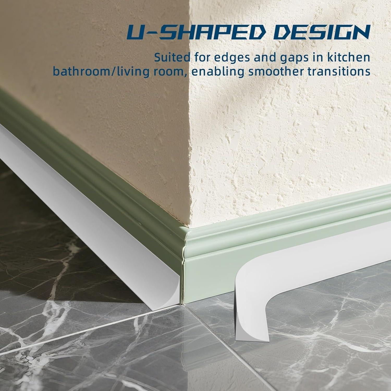 

1PC 3/2/1M Flexible L-Shaped Quarter Round Molding Peel Bendable Decorative Mold Non-Adhesive Peel Stick Trim for Floor Edges 39.37in белый