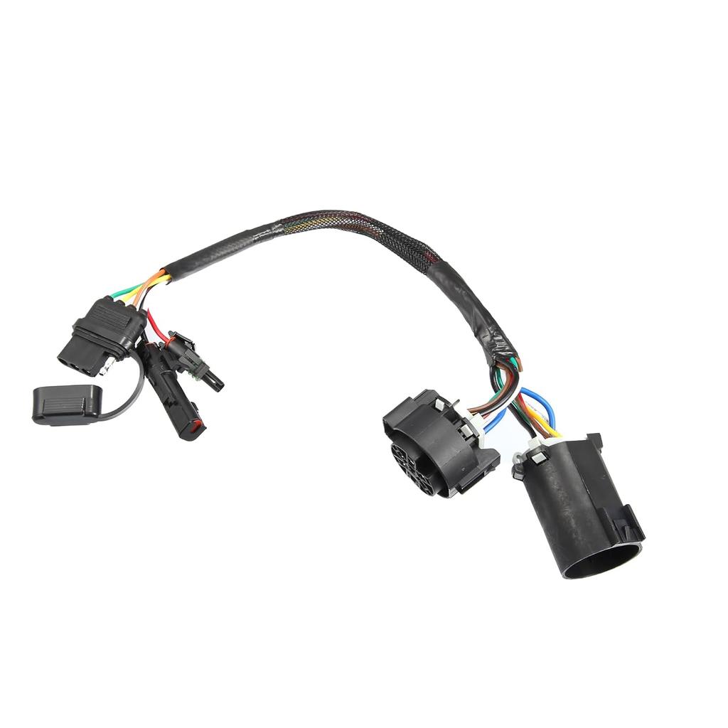 7 Pin to 4 Way Tailgate Light Flat Trailer Wiring Harness/Rear Tailgate Light Wiring Harness for Trailer/Durable Plastic / 1Pcs Black