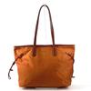 PRADA BR4001 triangle logo plate Tote Bag Shoulder Bag Leather / Nylon Orange